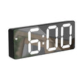 Modern Minimalist Voice-Control Alarm Clock, Black & White  Multi-Functional & Portable LED Mirror-Surface Digital Clock