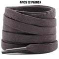 4 Pcs(2 Pairs) Premium Flat Waxed Shoelaces Heavy Duty Replacement Laces for Sneakers Leather Boots Hiking Shoes Men Women