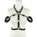 Women Sexy Body Lingerie PU Leather Harness Erotic Costumes BDSM Bondage Garter Belt Crotchless Baby Doll Dress Porno Underwear