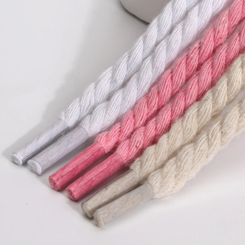 0.7mm Round Thick Hemp Style Shoelaces Solid Color for Men Women Hiking Sports Running