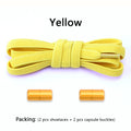 Flat Shoe Laces Without Ties Colored Matte Metal Lock Lazy Shoelaces for Men and Women Casual Shoes Elastic Shoelace 1 Pair
