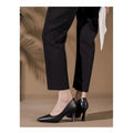 Soft PU Non-slip Single Shoe Work Shoes Women's Pumps Black Professional Interview High Heels Mid Heeled Work Leather Shoes