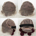 Burgundy 99J# Handmade Bantu Braided Wigs Synthetic Full Lace Braided Lace Wigs for Women Lace Front Braids Wigs with Baby Hair