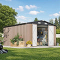 10x12 FT Metal Outdoor Storage Shed, Double Hinged Large | SAMAG
