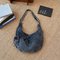 Korean Hobo Bags Women Comfortable and Versatile Texture Crossbody Bags Denim Storage Bags Casual Trendy Simple Shoulder Bag