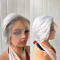 Short Bob Wig Brown Synthetic Lace Front Wigs For Women Pixie Cut Hair Bob Lace Wig Black Wig Sliver Grey Wig Cosplay Daily Life