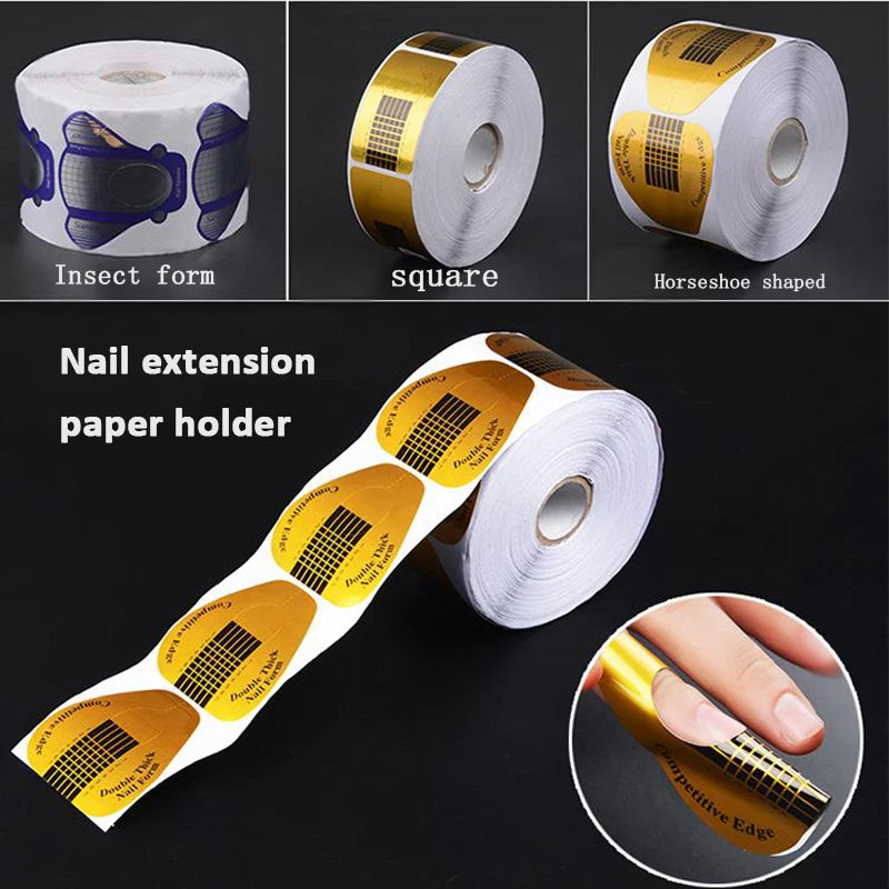 50pcs Golden Nail Art Tips Extension Forms Guide U Horseshoe Shaped Acrylic UV Gel DIY Nail Tool For Manicure Makeup Accessories