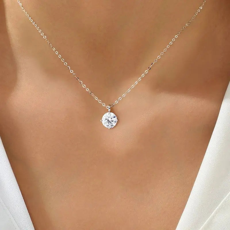 LOUTF 1-3ct Real Moissanite Diamond Necklace for Woman Wedding Daily Wear Party Original 925 Sterling Silver Luxury Fine Jewelry