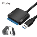 USB 3.0 Adapter Cable for 2.5" 3.5" HDD SSD Hard Drive 5Gbps External Converter with 12V Power Adapter USB 3.0 to SATA Converter