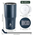 Ideus Thermos Mug Stainless steel double-layer vacuum coffee cup with lid and straw car water bottle for heat and cold preservat