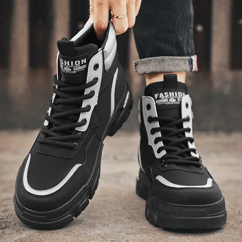 Brand Men's High-top Ankle Boots 2026 Autumn New Outdoor Quality Working Shoes Man Sneaker Hard-Wearing Non-slip Safety Shoes