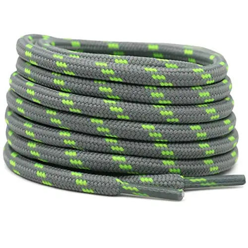 2 Pairs 4.5mm Diameter Round German Training Hiking Shoe Laces for Men and Women Heavy Duty Work Boots Shoelaces