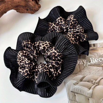 Women's New Vintage Leopard Print Lace Hair Rings | SAMAG