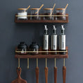 Kitchen Spice Bottle Storage Wooden Rack Multifunctional Wall Hanging Solid Brass Hook Bathroom Towel - View 3 | SAMAG
