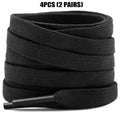 4 Pcs(2 Pairs) Premium Flat Waxed Shoelaces Heavy Duty Replacement Laces for Sneakers Leather Boots Hiking Shoes Men Women