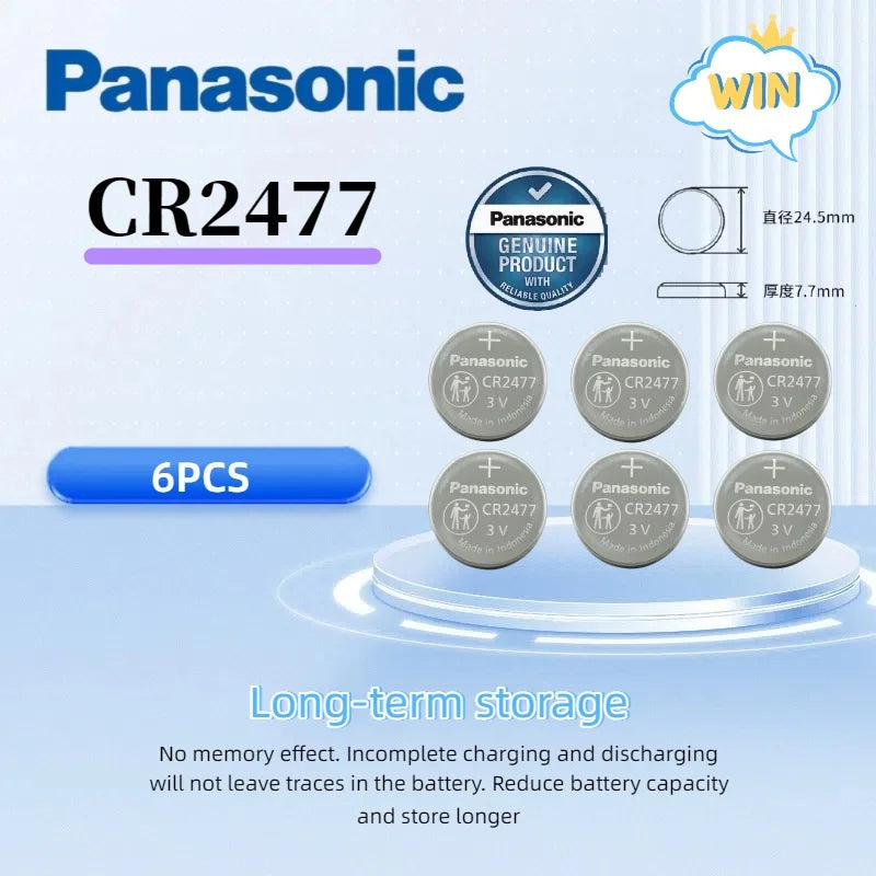 1-10pcs Panasonic CR2477 battery CR 2477 lithium 3V instrument meter imported digital tire pressure monitor intelligent toilet