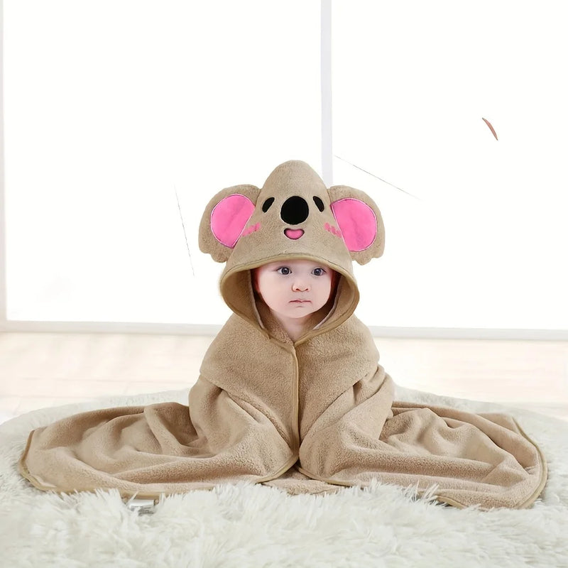 Multifunctional Baby Bath Towel with Animal Design, Baby Bath Towel, Animal-Shaped Baby Blanket, Absorbent, Quick-Drying, Soft and Skin-Friendly, Suitable for Bathing and Swimming for Children Aged 0-3, Baby Holiday Gift