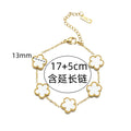 Classic Luxury Stainless Steel Bracelet Ladies Adjustable Five Flower Bracelets for Women New Fashion Party Jewelry Gifts Clover