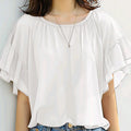 ZANZEA Summer Women Chiffon Blouse Elegant Ruffle Short - View 12 | SAMAG