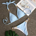 Halter Metal Chains Rhinestone Diamond Bikini Women | SAMAG
