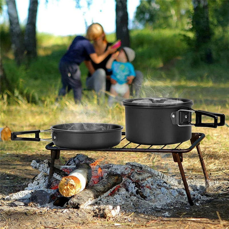 Outdoor 2-3 Person Kettle Set Camping Cookware Outdoor Camping Cookware Portable Combination Cookware Set Camping Tableware