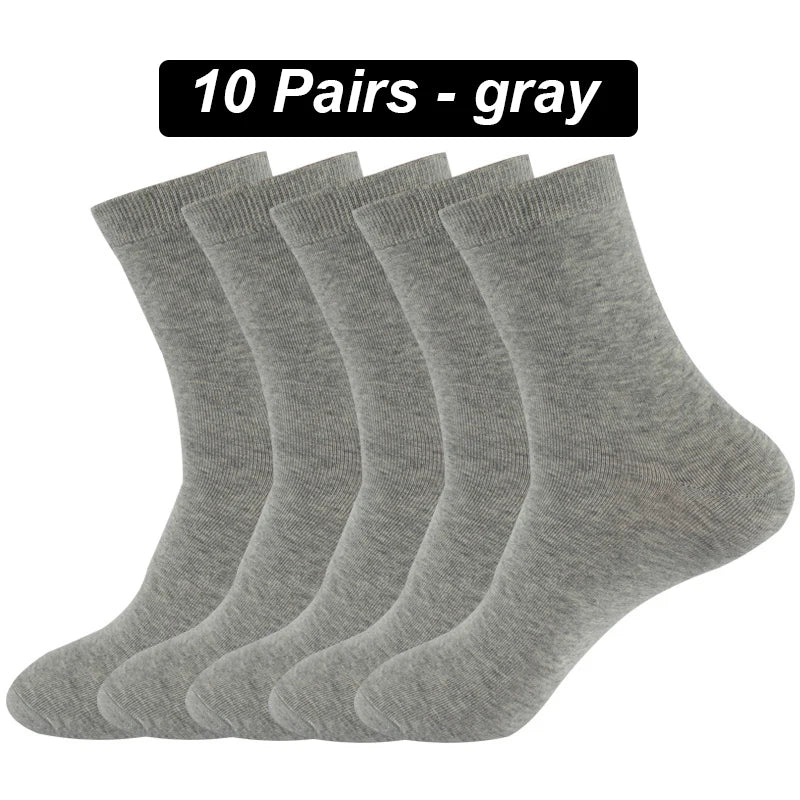 10Pairs Men's Pure Cotton Socks Autumn winter Black White | SAMAG