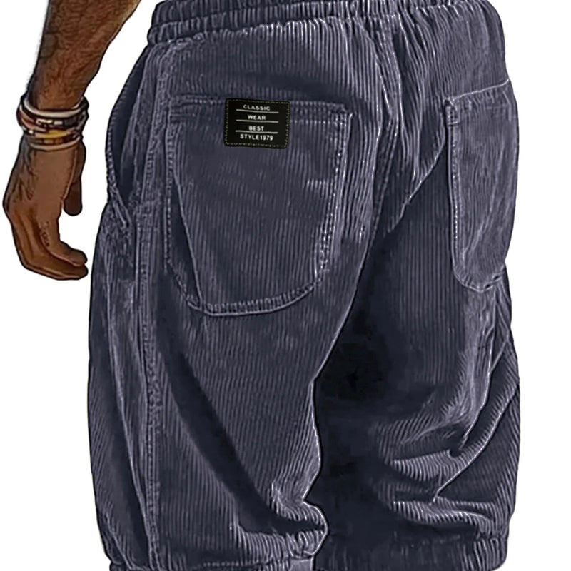 Men's Retro Corduroy Casual Shorts Fashion Solid | SAMAG