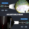 Rechargeable LED Flashlight with 3 Modes, Adjustable Zoom, Waterproof Body and Power Display