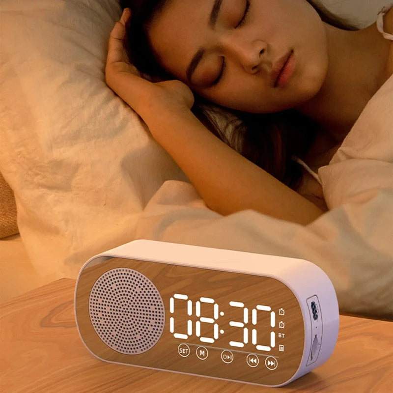 Digital Alarm Clock Wireless Bluetooth Speaker Multi-functional Subwoofer Clock Vertical Mini AI Smart Alarm Clock Music Player