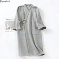 2026 Men's Casual Cotton Pajamas Dress Solid Warm Sleepwear Soft Loose Male Bath Robe Kimono Nightgown Home Clothes Men Robes