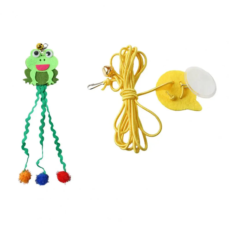Self-play Cat Toy Swinging Cat Toy with Elastic Rope Feathers Bell Hanging Cat Teaser for Indoor Cats Self-play Hunting