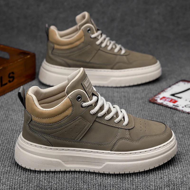 Men's shoes four seasons breathable soft-sole non-slip casual shoes fashion youth Joker flat shoes Thick sole sports board shoes
