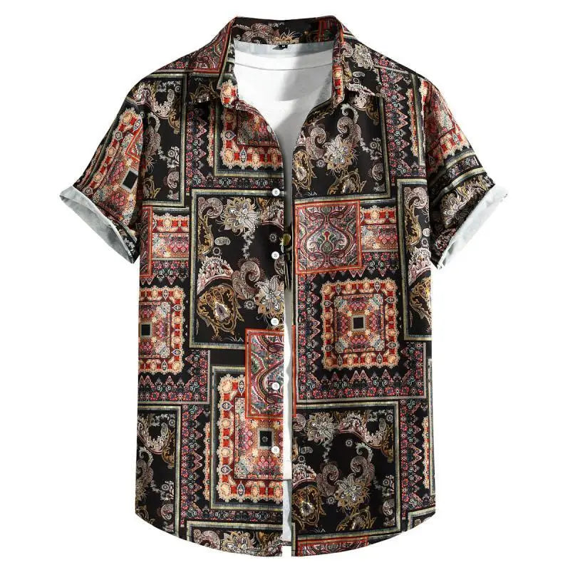Summer Men's Social Casual Hawaiian Floral Short Sleeve | SAMAG