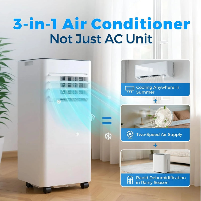10,000 BTU Portable Air Conditioners with WiFi, 3-in-1 Air Conditioner for Room&Garage– Portable AC Unit with Cool,, Customized