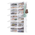 Shoe Storage, 40 Pairs, 2 x 10 Tier Shoe Cabinet, Cabinet with Door, Shoe Boxes, for Entryway Living Room Bedroom