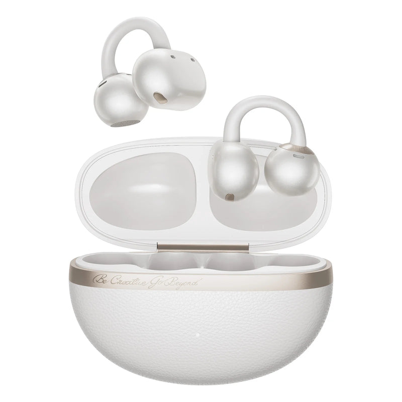 QCY CT06 Clip On Earbuds Crossky C50 Open Ear Wireless Bluetooth 6.0 Headphones with 4 Mic 35H Earbuds Comfortable for Running