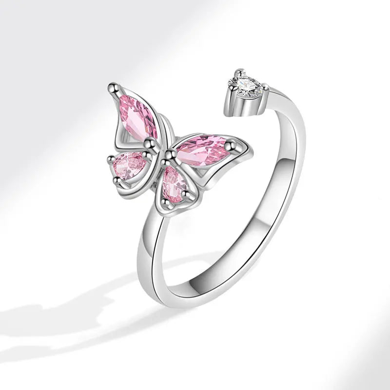 VENTFILLE 925 Sterling Silver Sunflower Diamond Zircon Rotatable Ring For Women Gift Relieve Stress Ring Jewelry Wholesale