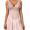 Floral Lace Split Sexy Babydoll Semi-sheer Deep V Bow Ruffle Dress and Panties Underwear Sets Women's Erotic Lingerie Nightgown