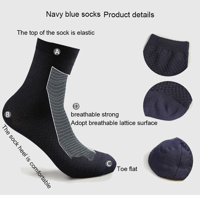 10 Pairs/Lot Men's Bamboo Fiber Socks Compression Autumn | SAMAG