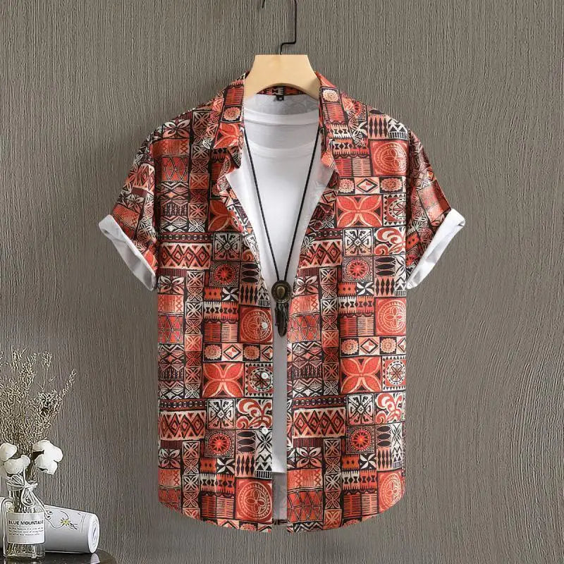Summer Men's Social Casual Hawaiian Floral Short Sleeve | SAMAG