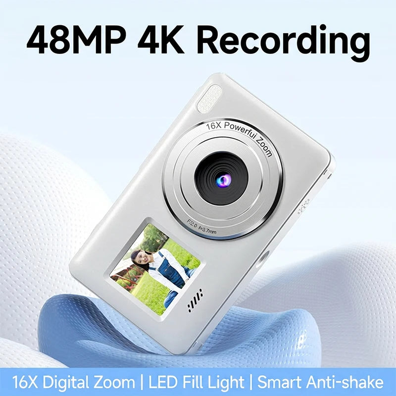 Children's Digital Camera 4800W High Definition Pixel Dual Color Screen 16X Zoom Beauty Feature Front And Back Pixel Camera