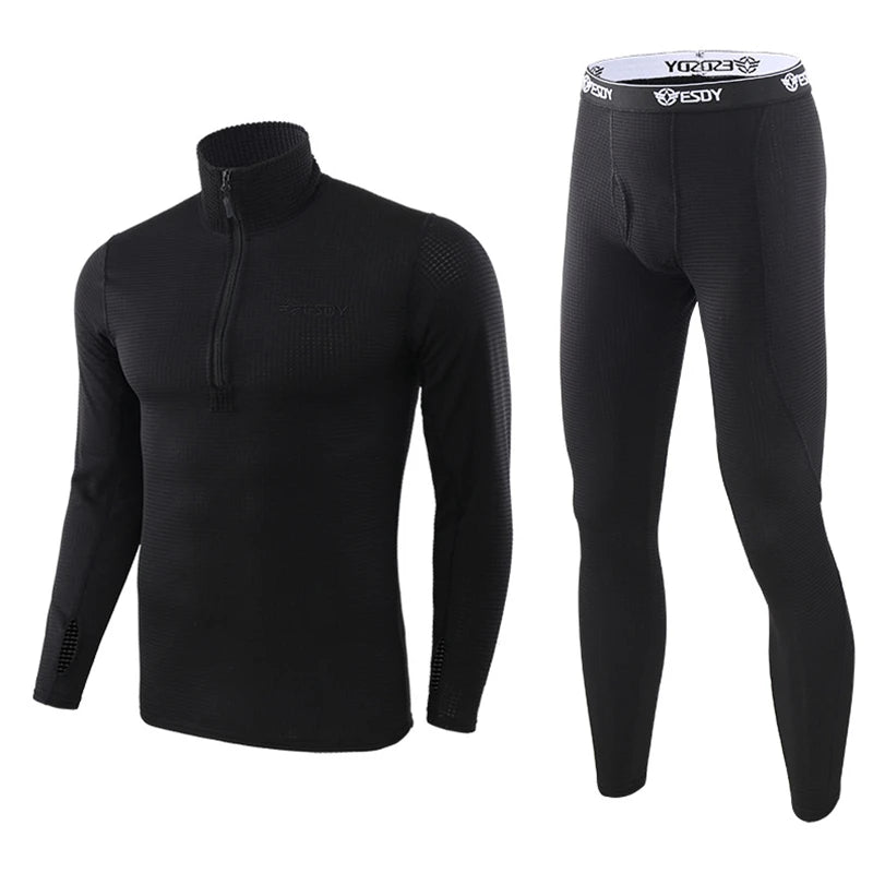 Winter Thick Warm Thermal Underwear Sets Men Compression Fleece Sweat Quick Drying Thermo Long Johns Military Army Clothing