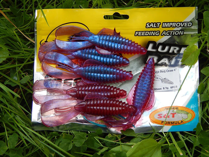 ESFISHING Hot Jigging Silicone Bait Rage Bug Craw 100mm Wobblers for Pike Bass Pesca Artificial Ned Fishing Lure Salts