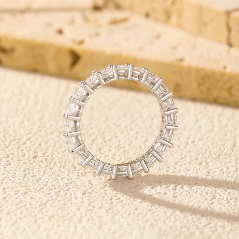 MODIAN Dazzling D Color Moissanite Eternity Band Rings 925 Sterling Silver Luxury Stackable Fashion Ring For Women Fine Jewelry