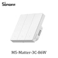 SONOFF M5 Matter Smart Wall Switch 80/86 Type Push Button Switch 1/2/3 Gang Switch Frame Work with Alexa Google Apple Home Alice
