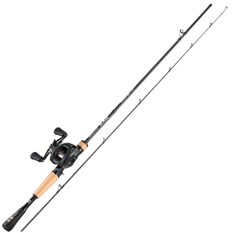 Sougayilang DC Baitcasting Fishing Rod Reel Combo 1.8m MH Full Carbon Rod 7.2:1 Gear Ratio 10kg Max Drag Fishing Tackle