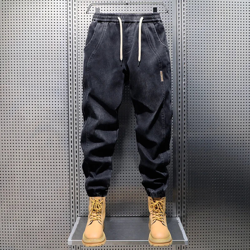 Men Harem Jeans Loose Hip Hop Trousers Washed Denim Man | SAMAG