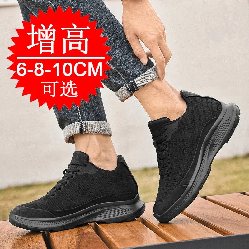 2026 New Men 8cm Height-increasing Shoes Insole Lift Shoes Mesh Sporty Casual 6CM Platform Invisible Height Increase Shoes