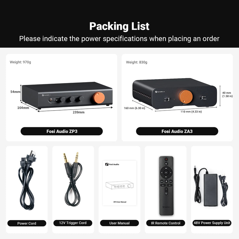 Fosi Audio ZP3 Preamplifier with 3-in/3-out XLR/RCA/SUB OUT HiFi Preamp with HPF High Pass Filter Tone Control