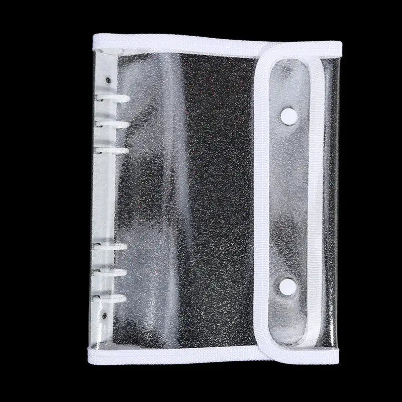 A5 6-Ring Transparent PVC Binder Cover Dual Snap Closure Clear Notebook Organizer for Paper Documents Planner Protection